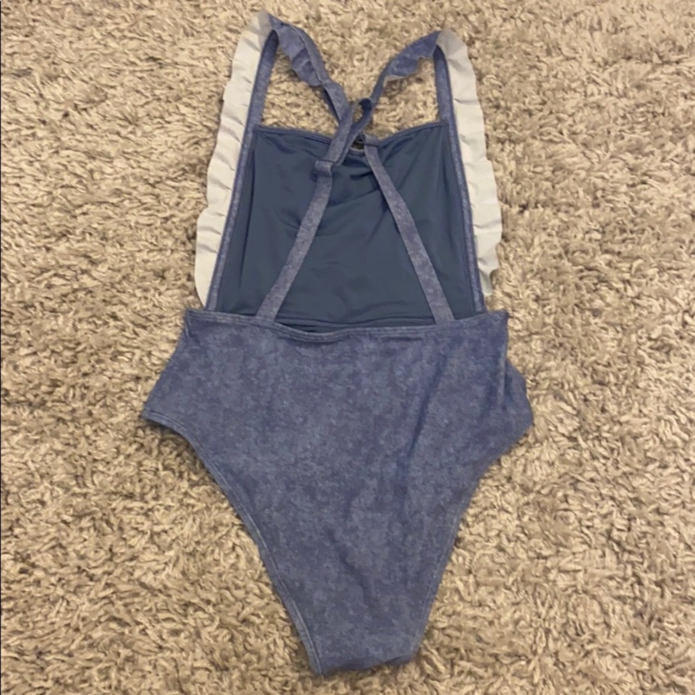 aerie denim-wash one piece swimsuit - Picture 2 of 2